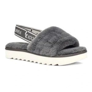 Ugg Kooaburra FUZZ'N II Slide Sandal Stone Grey 7